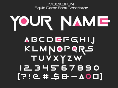 Free Squid Game Font Generator Mockofun