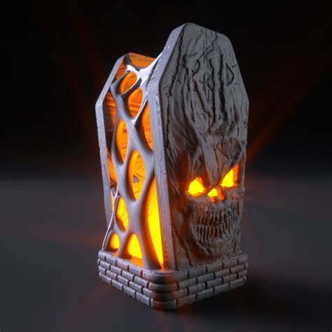 Free Stl File Halloween Tomb Lamp 3D Print Object To Download Cults