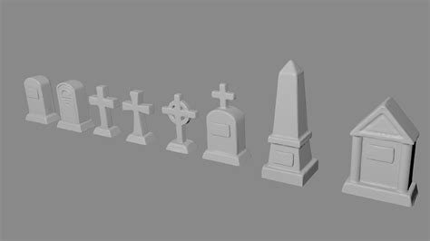 Free Stl File Headstones For Tabletop Gaming 3D Printer Model To