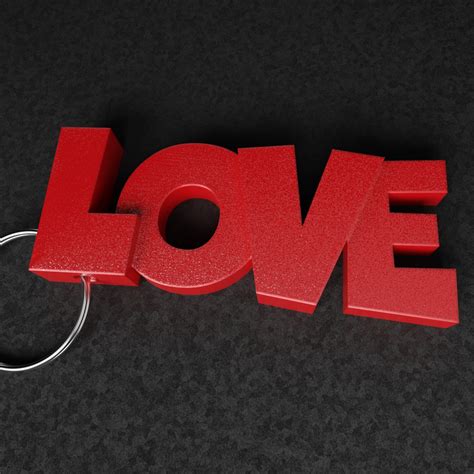 Free Stl File Love Keychain 3D Print Object To Download Cults