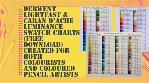 Free Swatch Charts Derwent Lightfast Caran D Ache Luminance Youtube