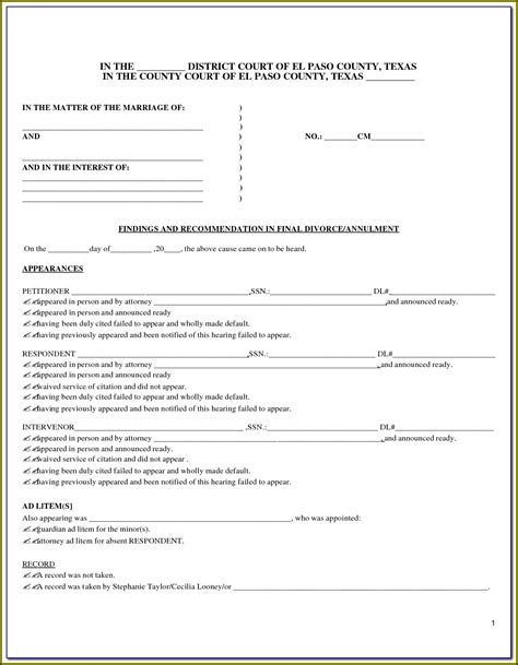 Free Texas Divorce Forms Pdf Form Resume Examples Xjkenyq3rk