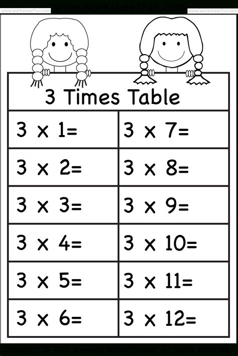 Free Times Table Worksheets Activity Shelter