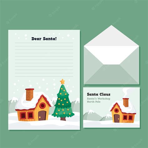 Free Vector Hand Drawn Christmas Stationery Template