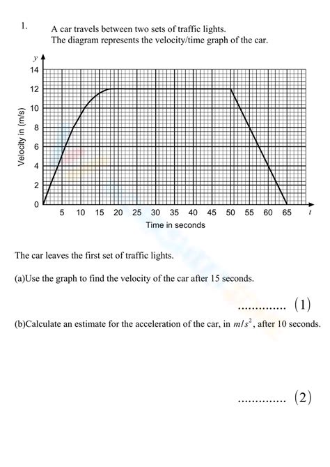 Free Velocity Time Graph Worksheet With Answers Pdf