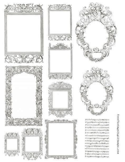 Free Vintage Digital Stamps Free Printable Ornate Frames