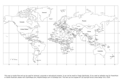 Free World Projection Printable Maps Clip Art Maps