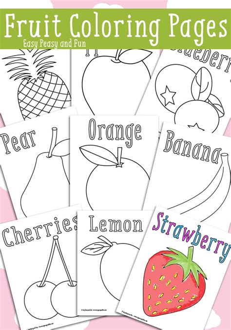 Fruit Coloring Pages Free Printable Easy Peasy And Fun