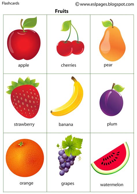 Free Fruits Printable Templates for Kids