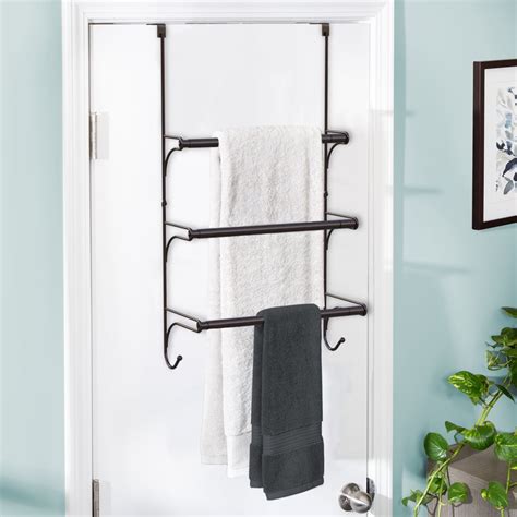 Fuleadture Over The Door Towel Rack Adjustable Towel Holder Bronze Walmart Com