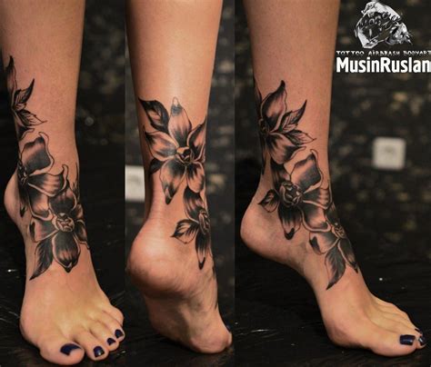 Full Foot Tattoo Foottattoos Leg Tattoos Women Anklet Tattoos Cute