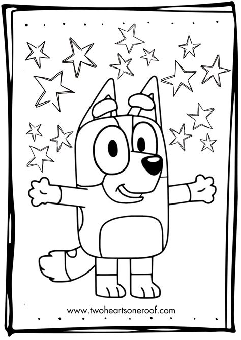 Full Page Printable Bluey Colouring Pages