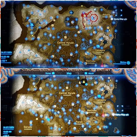 Full Zelda Breath Of The Wild Map Containing All Shrine Locations