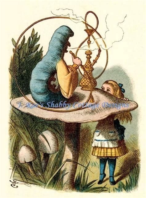 Fun Whimsical Alice In Wonderland Hookah Smoking Caterpillar Etsy