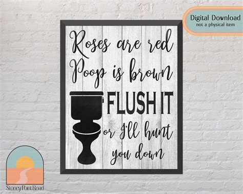 Funny Bathroom Sign Flush The Toilet Sign Bathroom Wall Decor Rustic