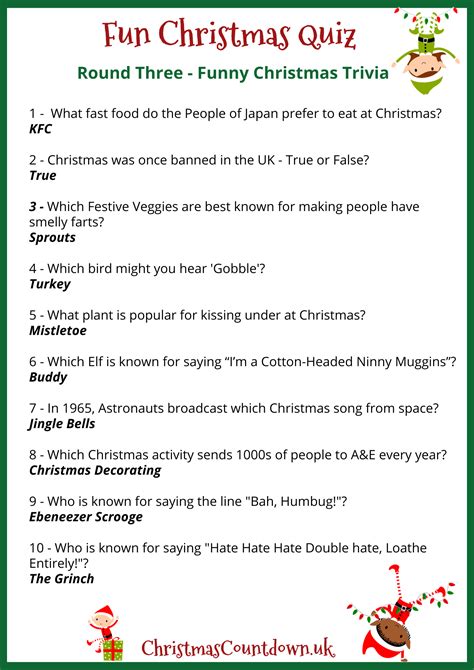 Funny Christmas Quiz With Answers