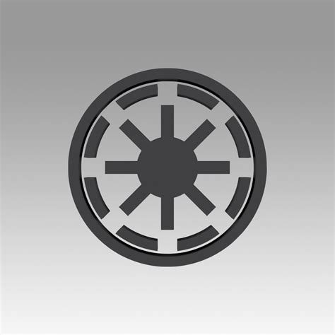 Galactic Republic Galactic Empire Symbol Logo 3D Model 3D Printable