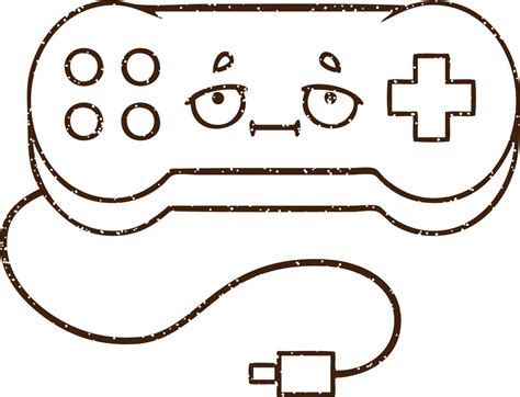 Game Controller Charcoal Drawing 12255993 Vector Art At Vecteezy