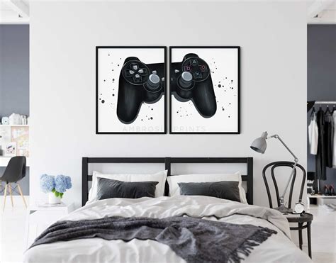 Gaming Wall Art Set Of 2 Printable Gaming Prints Set Geek Etsy In