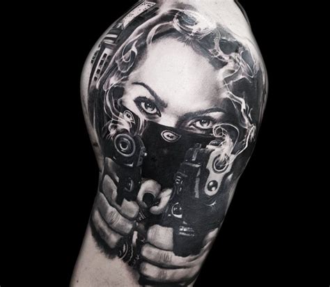 Gangsta Girl Tattoo By Chris Showstoppr Tattoos Girl Tattoos