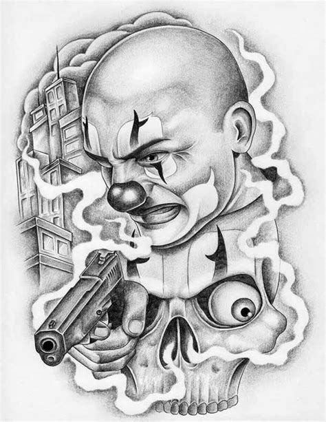 20 Gangster Clown Tattoo Designs You'll Love