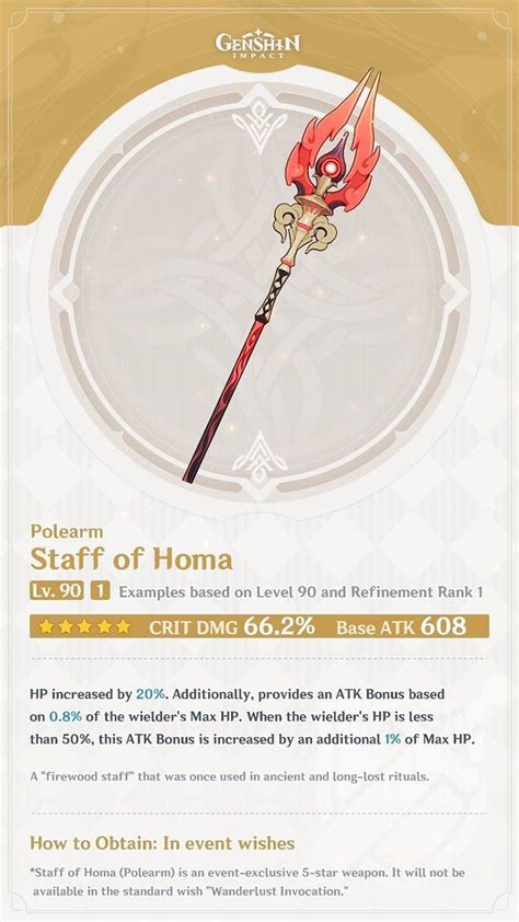 Genshin Impact Staff Of Homa Rerun Banner Stats Amp Best Characters