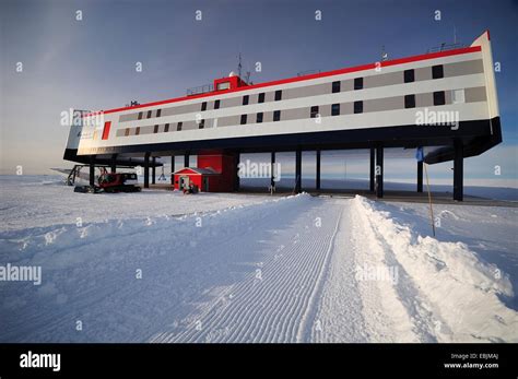 German Antarctic Research Station Neumayer 3 Antarctica Stock Photo