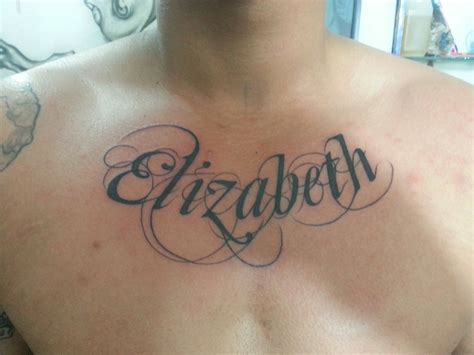 Get 23 Chest Name Tattoo Design For Women