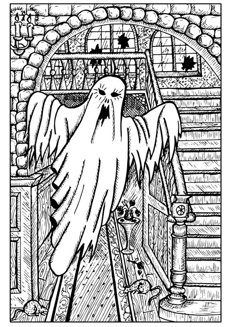 Ghost Coloring Pages For Adults