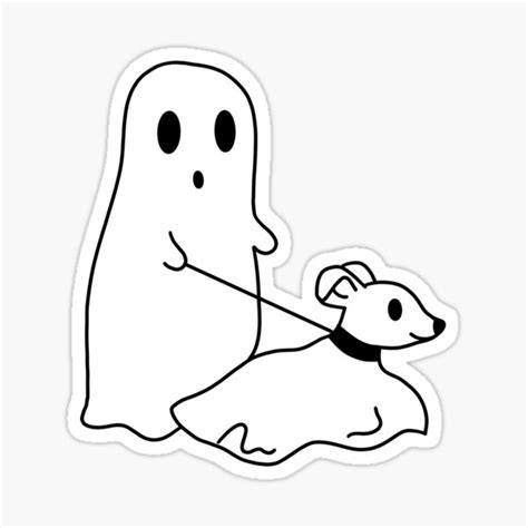 Ghost Walking Ghost Dog Sticker For Sale By Anyapitchie Redbubble