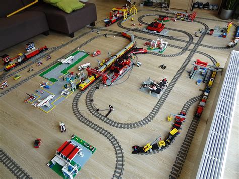 Gigantic Lego Train Layout 2 With 30 Years Of Lego Train Sets With