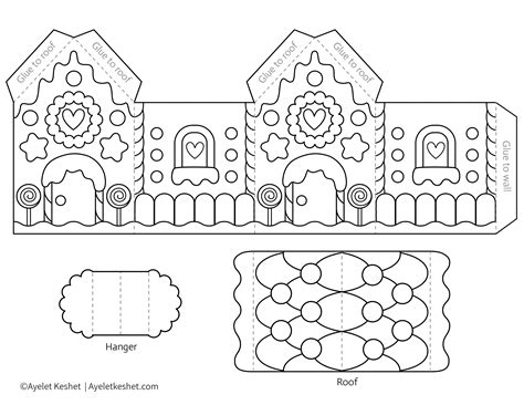 Free Printable Gingerbread House Template Designs