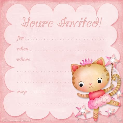 Girl's 10th Birthday Party Invitation Printables