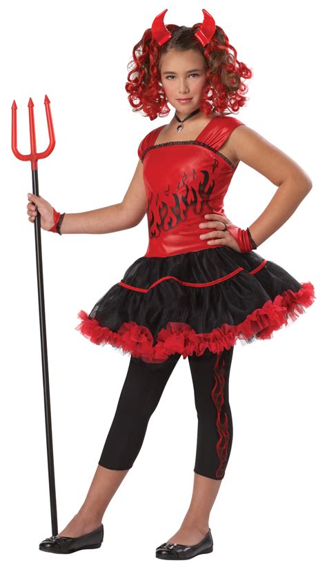 Girls Sassy Red Devil Halloween Fancy Dress Kids Costume Ages 6 7 8 9 10 11 12 Ebay