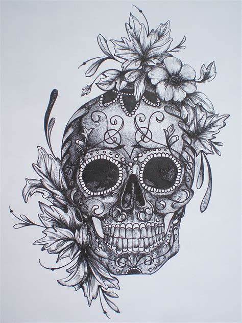 Girly Skull Drawing At Getdrawings Free Download