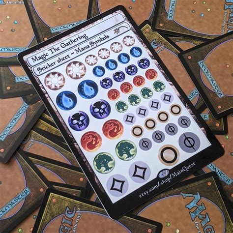 Glossy Magic The Gathering Symbols Sticker Sheet Etsy