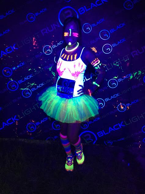 Glow In The Dark Blacklight Run Outfit Glow Theme Party Neon Party