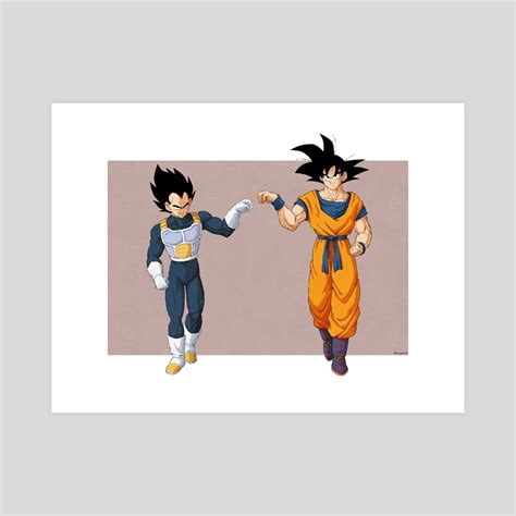 Goku And Vegeta Fist Bump Poster Fist Bump Goku And Vegeta Goku