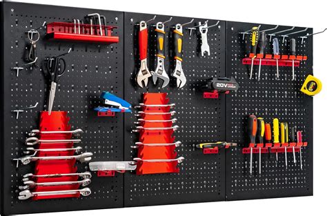 Goplus Pegboard Wall Organizer 4Ft Metal Garage Pegboard Tool