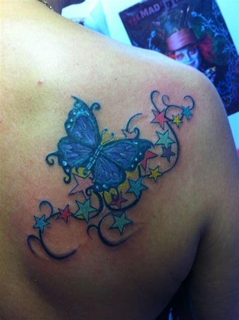 Gorgeous Butterfly W Stars Tattoo