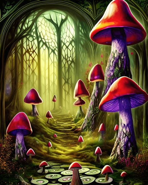 Gothic Whimsical Fantasy Mushroom Enchanted Forest Graphic Creative Fabrica