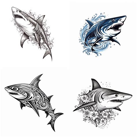 Great White Shark Drawings Tattoo