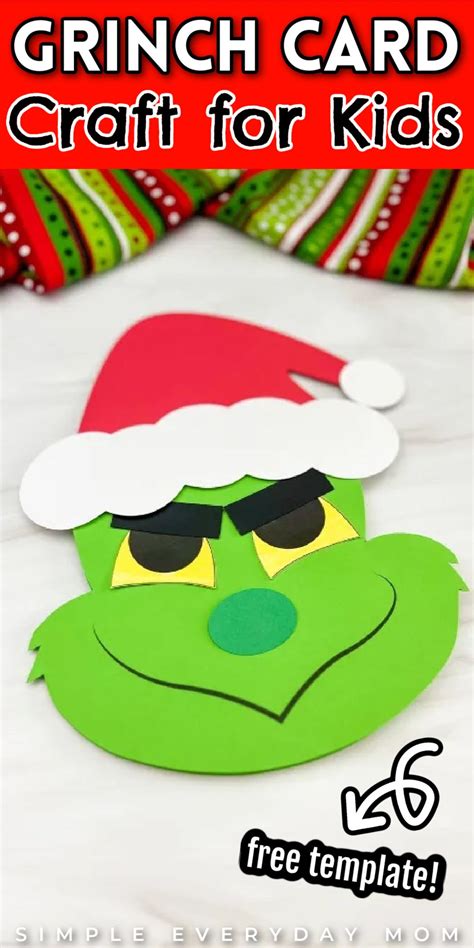 Grinch Card Craft For Kids Free Template In 2024 Christmas Cards