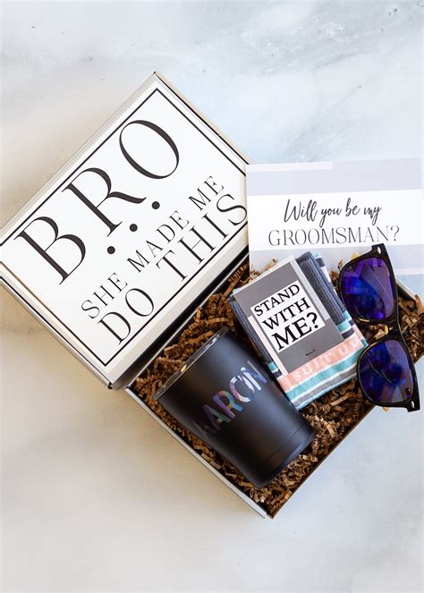 Groomsmen Gift Box Stainless Steel Tumbler Bro She Made Me Do This