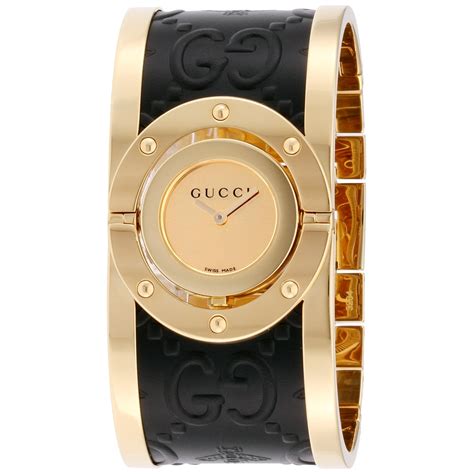 Gucci Gucci Twirl Gold Dial Ladies Two Tone Bangle Watch Ya112444 Walmart Com Walmart Com