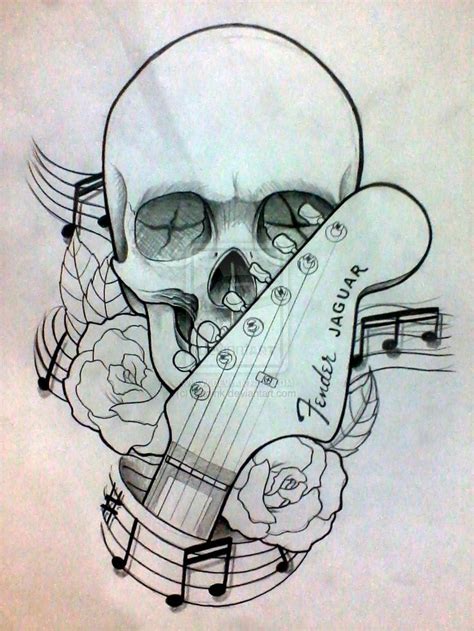 Guitar And Skull Tattoo By Gege Music Tattoo Sleeves Sleeve Tattoos