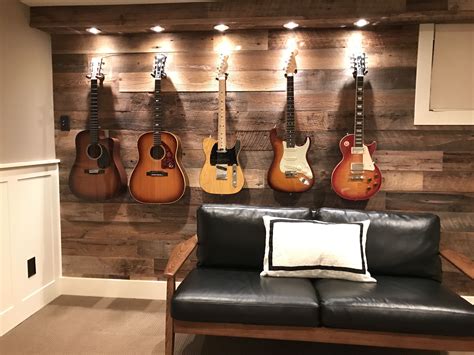 Guitar Display Wall I Transformed This Wall And Added Spotlights To Display My Guitars