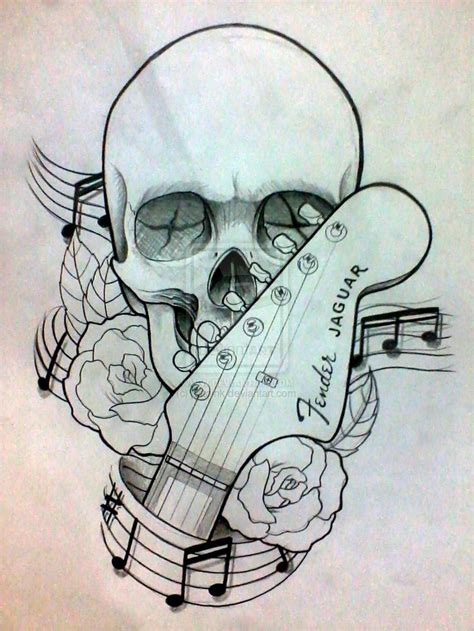 Guitar Skull Tattoo Pesquisa Google Music Tattoo Designs Guitar