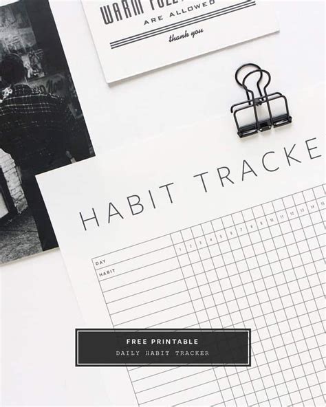 Habit Tracker Printables Productivity Tips And Apps To Try Printable Habit Tracker