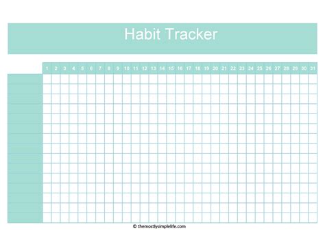 Habit Tracker Template Free Download